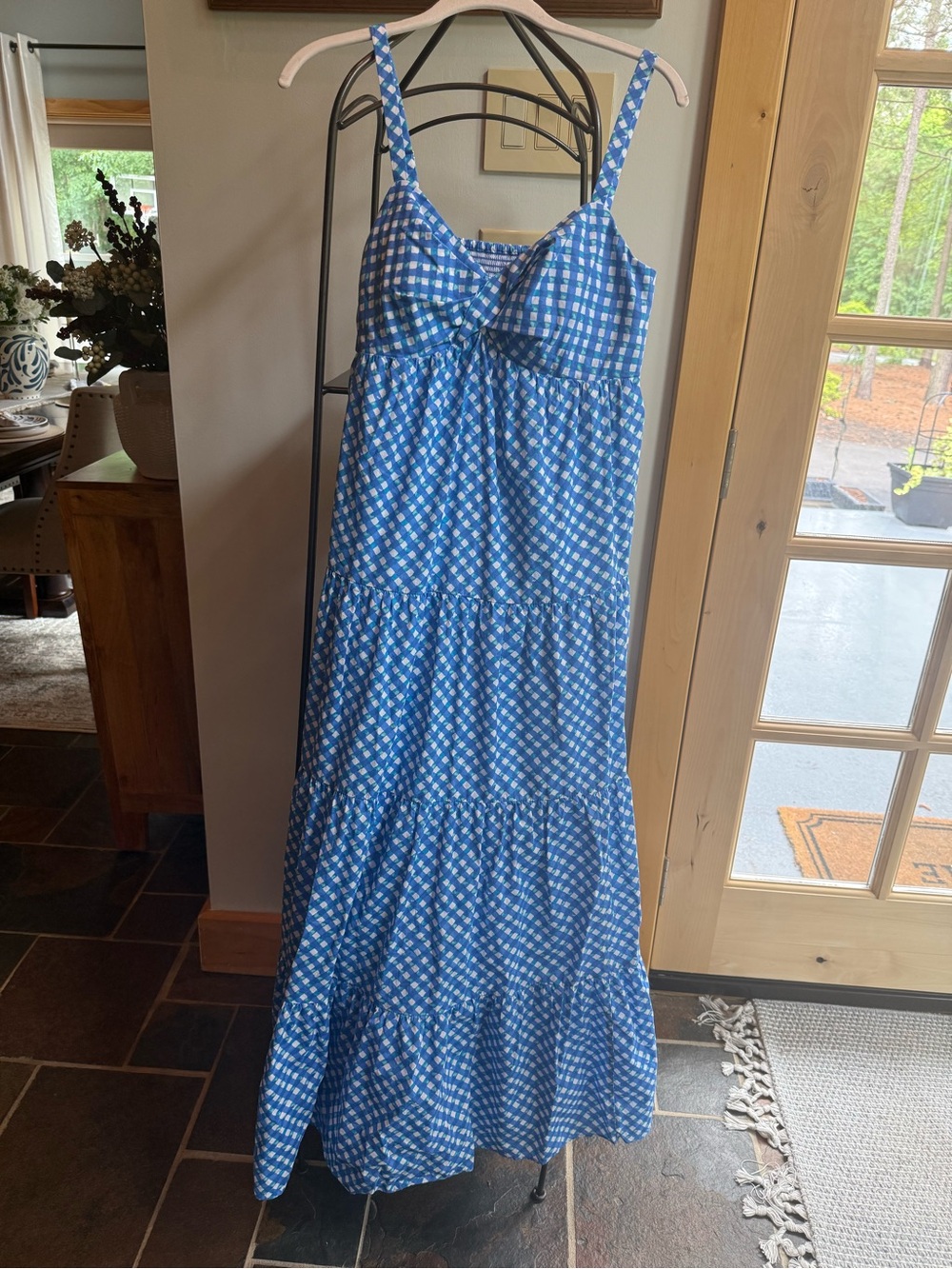 Lilly Pulitzer Blue Diamond-Print Maxi Sundress